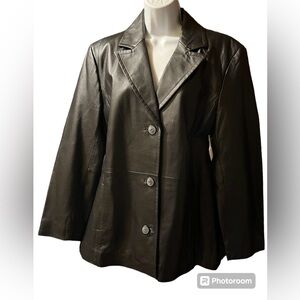 Worthington black genuine leather jacket